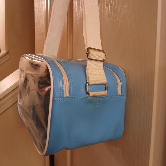 Retro Y2K Clear, Blue, and White Sony Sports Pack Camera Bag w Adjustable Strap - Picture 4 of 8